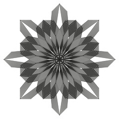 Poster - Layered star icon. Floral rosette pattern. Radial bloom Vector. Symmetric petal mandala.
