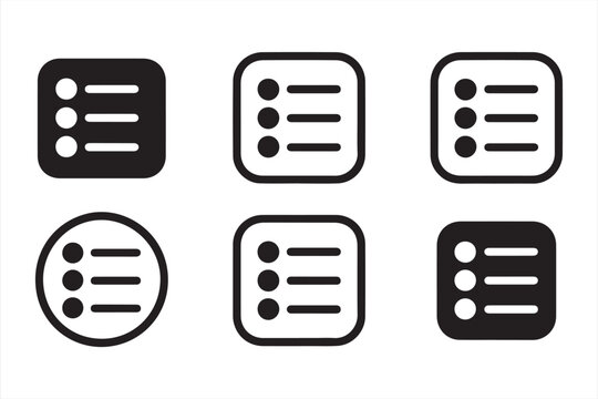A set of black and white icons for web and business design, including document, file, and internet symbols