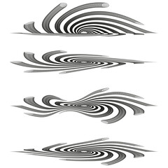 Poster - Dynamic swirl icon. Mirrored motion curves. Flowing wave Vector. Minimal abstract form.