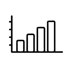 Poster - Illustration of a simple bar graph showing upward trend with vertical and horizontal axes and three bars 100