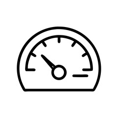 Poster - Illustration of a speedometer with a needle pointing left inside of a rounded square outline shape
