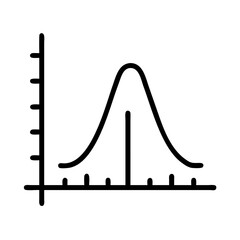 Poster - Illustration of a bell curve graph with axis lines and tick marks in a simple black line drawing style