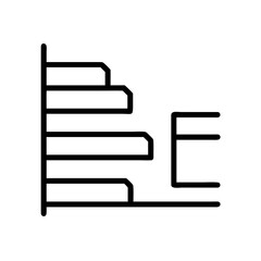Poster - Illustration of a ladder like structure with horizontal bars and an e shape on the right side in black outline