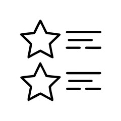 Poster - Two outline stars aligned vertically with horizontal lines representing text information on the right side
