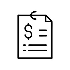 Poster - Illustration of a document with a dollar sign and lines representing financial information details