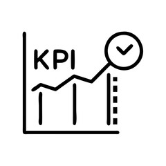 Poster - Kpi graph showing upward trend with checkmark indicating success and positive performance metrics trend