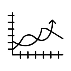 Poster - Line graph showing two trends one increasing and then decreasing with an arrow and one wavy line graph