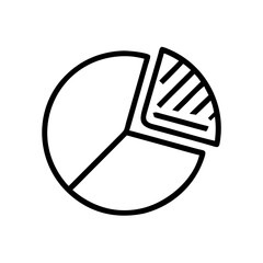 Poster - Outline pie chart with one section highlighted by diagonal lines representing data visualization tool