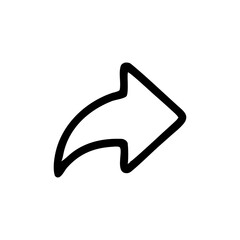 Poster - Hand Drawn Arrow Icon Pointing Rightward Indicating Forward Motion Or Direction For Creative Projects And Designs With Bold Style. share icon