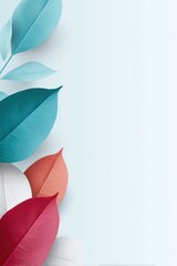 Poster - Brightly colored leaves create a lively background with animal shapes and ample copy space for design