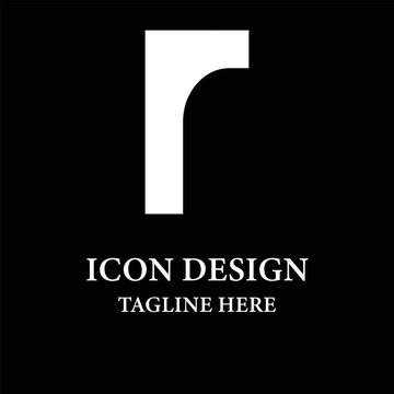 Creative unique style letter R logo design on black background