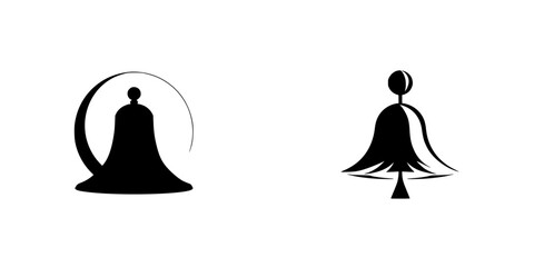 Poster - Silhouette pictogram icons representing different bell designs suitable for various applications and contexts