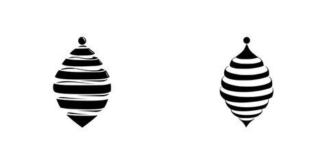 Poster - Silhouette pictogram icons depicting decorative striped ornaments designed for various creative projects