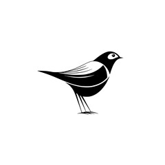 Poster - Silhouette pictogram of a bird standing gracefully on one leg, ideal for design or graphic representation of nature themes