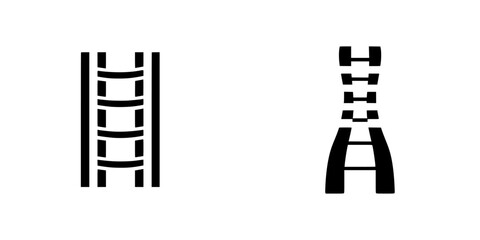 Poster - Collection of silhouette pictograms showcasing various ladder and tower designs for vector use in graphical projects