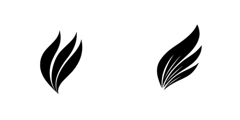 Poster - Elegant silhouette pictograms of stylized leaves showcasing artistic design for various applications