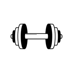 Poster - Dumbbell Icon: A simple yet effective illustration of a dumbbell, perfect for fitness-related designs and projects.