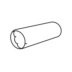 Poster - Bolster Pillow Line Drawing: A simple line drawing of a cylindrical bolster pillow, ideal for design projects needing a clean and minimalist aesthetic.