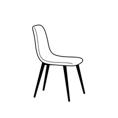 Poster - Chair Illustration: A minimalist illustration of an ergonomic chair, focusing on sleek lines and modern design, perfect for interior design concepts.