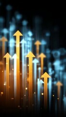 Poster - Financial Progress Illustrated with an Arrow Direction Indicating Growth Potential and Success