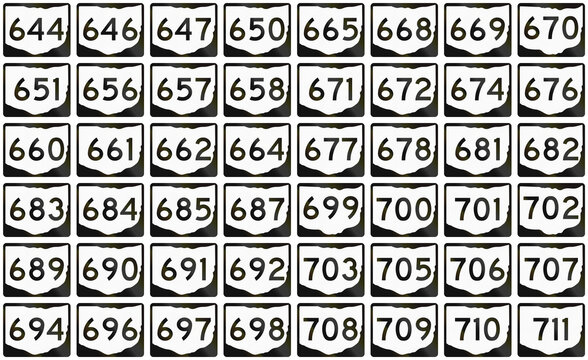 Collection of Ohio Route shields used in the United States