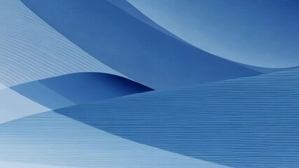 Poster - Gentle blue waves curve and overlap, creating a soft, abstract background with a smooth gradient