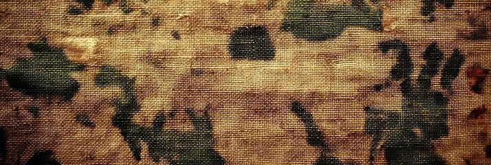 Poster - Abstract Camo Design Featuring Worn Canvas and Muted Earthy Shades for a Rough Aesthetic Look