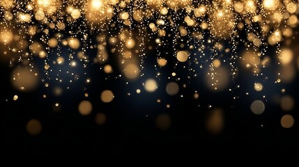 Poster - Glimmering golden sparkles cascade delicately, creating a stunning backdrop for festive decorations.