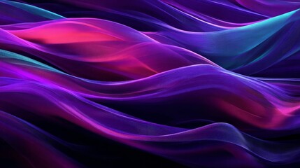 Poster - Elegant Flowing Layers of Saturated Color with Abstract Waves and Dynamic Motion Lines