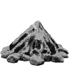 Poster - Campfire halftone grunge vector design element