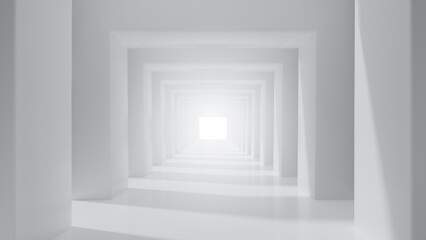 Poster - Abstract Futuristic empty floor and room Sci-Fi Corridor With light for showcase,room,interior,display products.Modern Future cement floor and wall background technology interior concept.3d render
