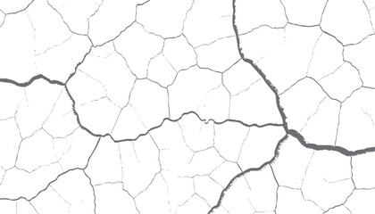 Poster - Sketch crack texture. Ground cracks, breaks on land surface from earthquake. old wall background crack vector.	