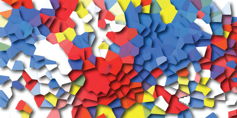 Aufkleber - Abstract geometric mosaic of overlapping colorful polygons with 3d shadows and a modern artistic texture.