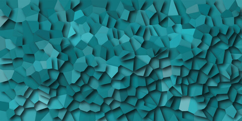 Aufkleber - Abstract textured background of teal blue and turquoise geometric shapes with subtle shadows for digital design projects