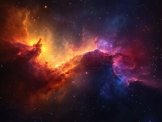 Wall Mural - Cosmic nebulae in vibrant colors deep space