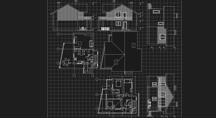 Aufkleber - house plan concept 3d illustration