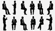 © Ahmed - Silhouette illustrations of business people in various poses including sitting and standing postures shown here