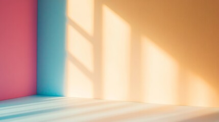 Poster - Elegant Minimalist Space With Soft Natural Light and Gentle Shadows for a Calming Product Display
