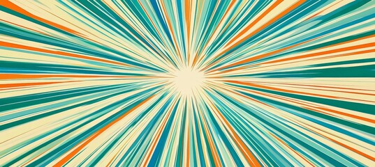 Poster - Vibrant Starburst Abstract Animation Vector with Comic Background Elements and Explosion Effects