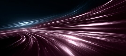 Poster - Futuristic Sci-Fi Landscape Neon Light Trails and Vibrant Acceleration in a Digital Universe