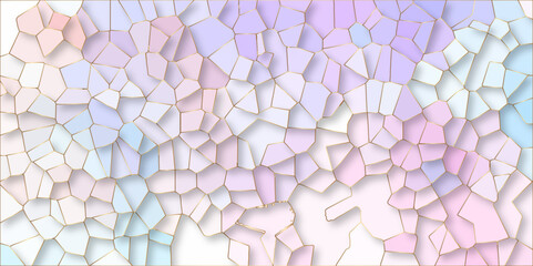 Poster - Beautiful multicolor crystallized polygon background. abstract light colorful stone tile pattern with shadow. modern wallpaper, trendy simple minimal geometric background abstract mosaic backdrop