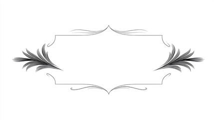 Poster - Elegant black and white decorative frame illustration with intricate floral designs on both sides, perfect for invitations, announcements, or artistic presentations with copy space