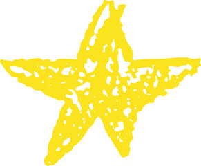 Wall Mural - childlike yellow star drawn with wax pencil. irregular crayon texture adds charm and sparkle. fun do