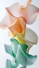 Poster - Stunning Abstract Pastel Colored Sculpture with Harmonious Gradients of Coral Pink and Seafoam Green