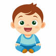 © Алла Стрельчук - happy baby boy, smiling baby, cheerful baby, baby smile, cute baby boy, infant boy, toddler boy, happy child, baby face, baby portrait, white background, cartoon baby, flat design, baby clipart, baby