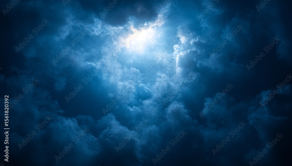 Majestic Celestial Beauty and Ethereal Landscapes Under a Vibrant Blue Sky with Cloudy Space Art