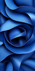 Poster - Sapphire Radiance Concentric Blue Textures and Abstract Curves for Modern Design Aesthetics