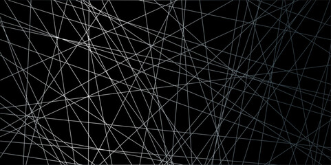 Poster - Abstract luxury silver geometric random chaotic lines with many squares and triangles black background. geometric random chaotic seamless line design with transparent background, vector illustration.