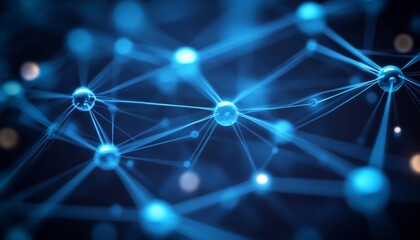 Poster - Interconnected Digital Nodes, Symbolizing Global Communication and Information Technology