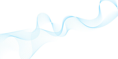 Poster - Smooth wave abstract vector background layout design.background image with dynamic curves.Abstract blue futuristic blend waves lines technology background and sound wave lines on white background.	